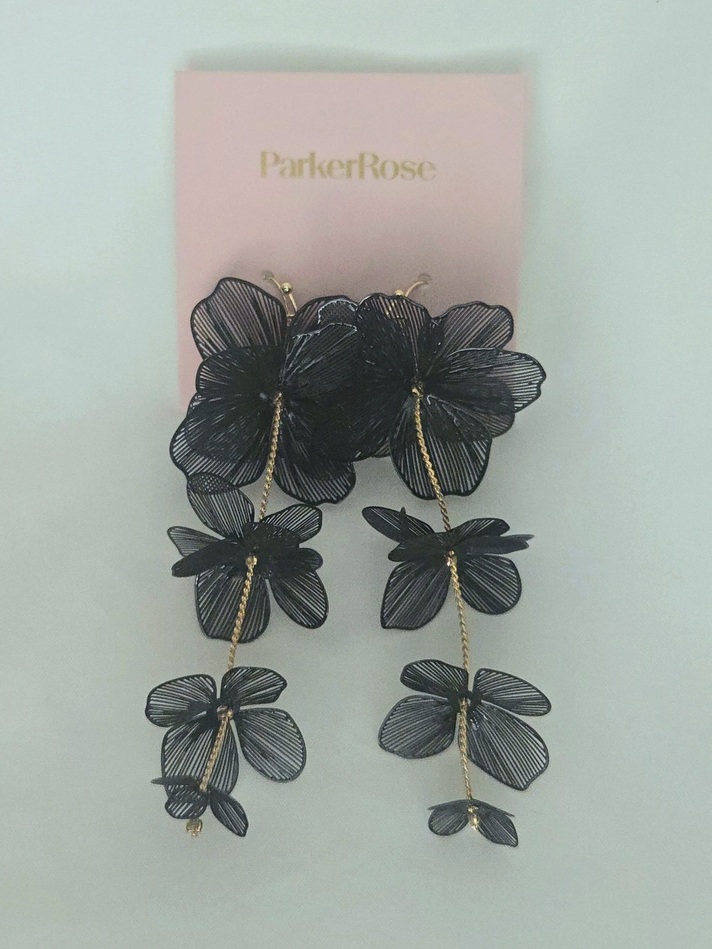Parker Black Floral Drop Earrings
